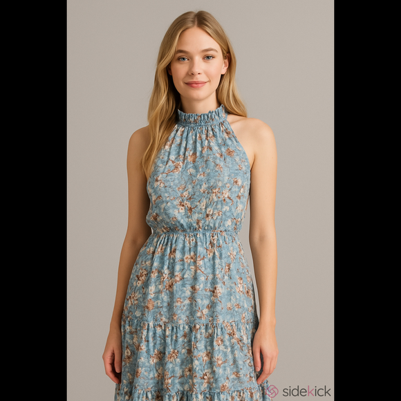 Taylor Dresses Dresses & Skirts - NWT Taylor Chiffon Maxi Dress in Aquamarine Mauve Size 10